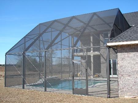 2 story enclosure, pool cage, pool screen